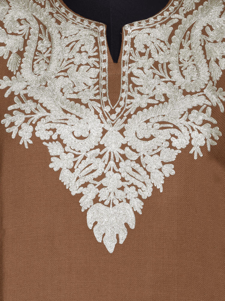 Zari-e-afreen:Natural pashmina colour zari embroidery pheran - Shopping in Kashmir