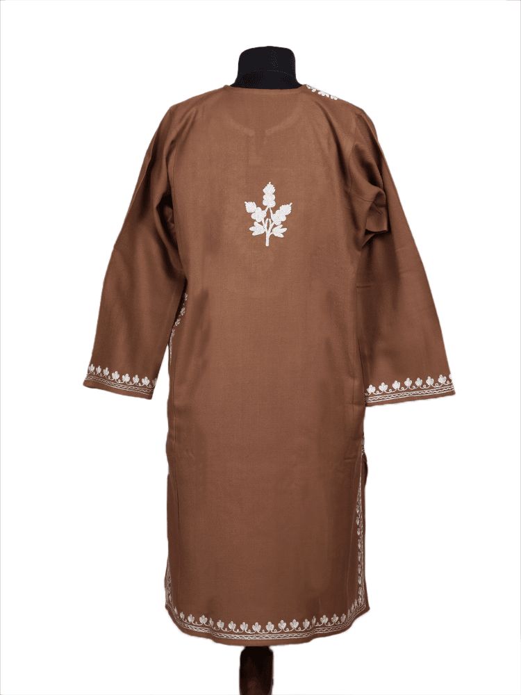 Zari-e-afreen:Natural pashmina colour zari embroidery pheran - Shopping in Kashmir