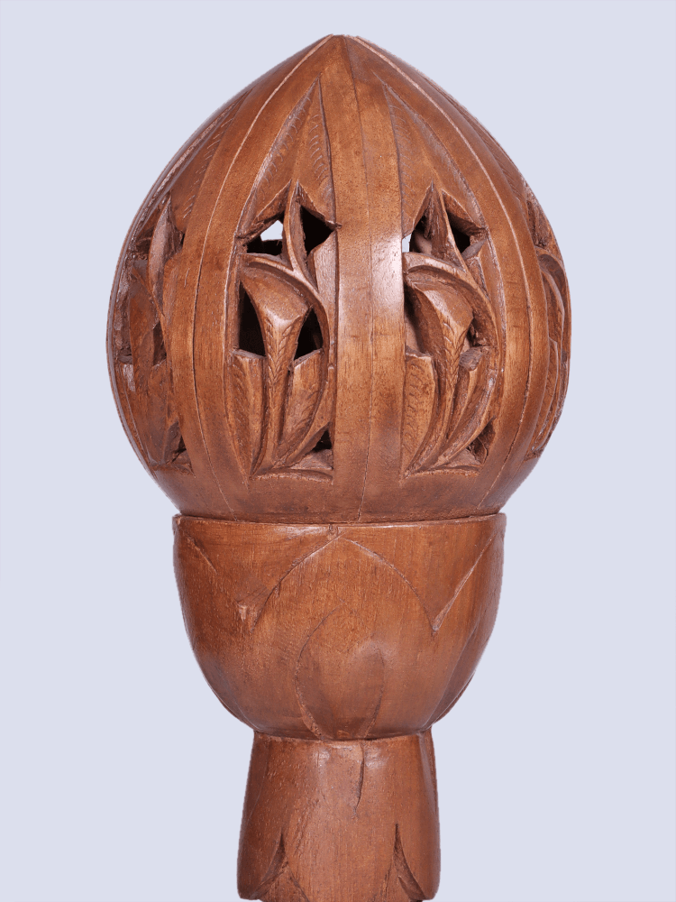 Lotus Designed Walnut Wood Table Lamp - Shopping in Kashmir