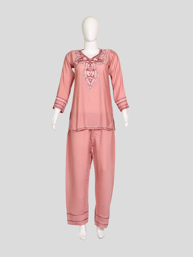 Zariya Almond Orchid Pink Silk Trio Edit - Kurti, Kaftan Set, & Coord Set