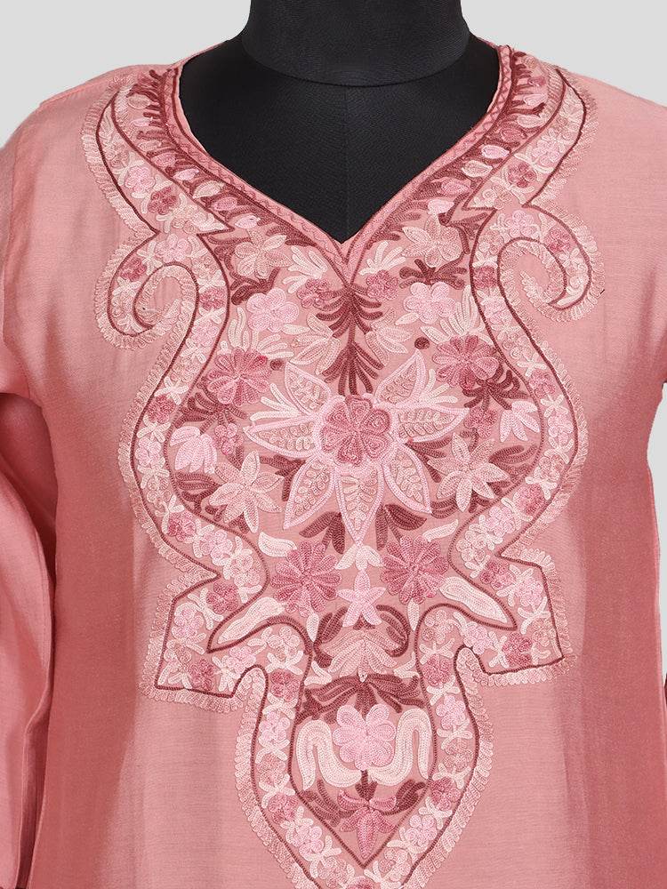 Zariya Almond Orchid Pink Silk Trio Edit - Kurti, Kaftan Set, & Coord Set - Shopping in Kashmir