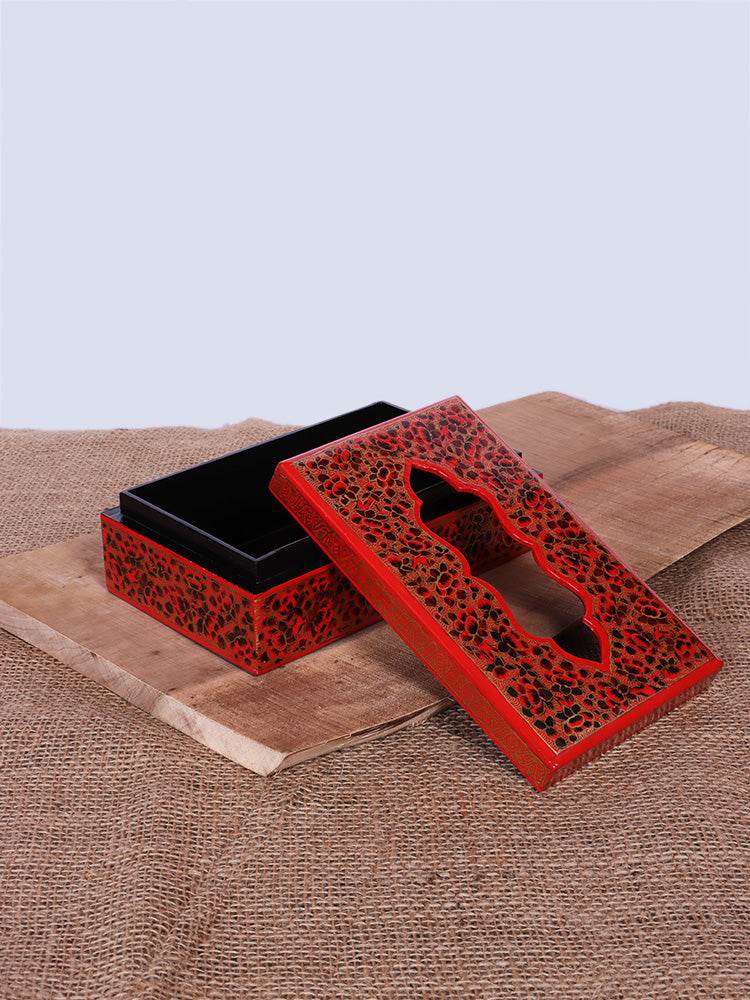 Bold Red Papier Mache Tissue Box - Shopping in Kashmir