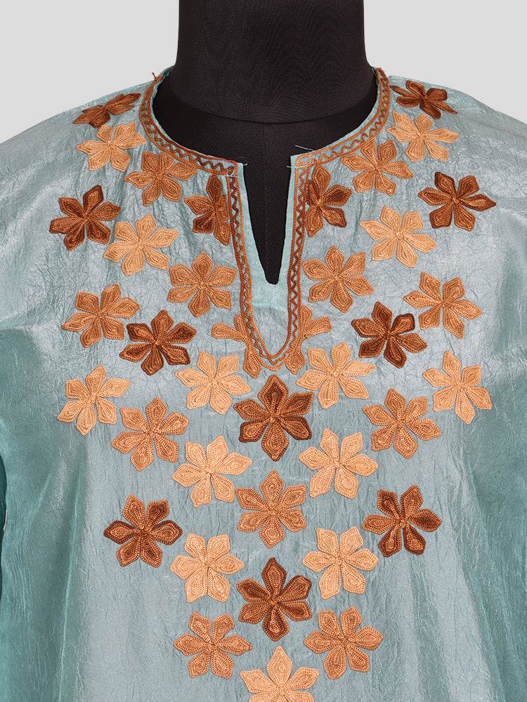 Zariya Sky Blue Silk Trio Edit - Kurti, Kaftan Set, & Coord Set - Shopping in Kashmir