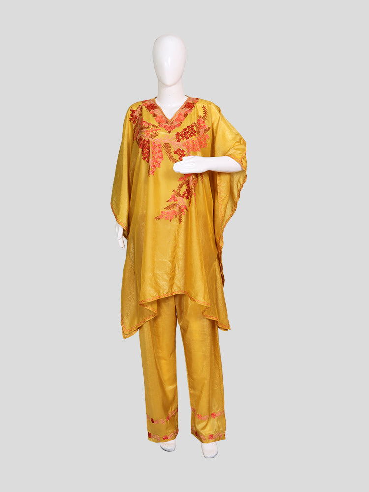 Zariya Yellow Cheese Silk Twins - Kaftan Set & Kurti