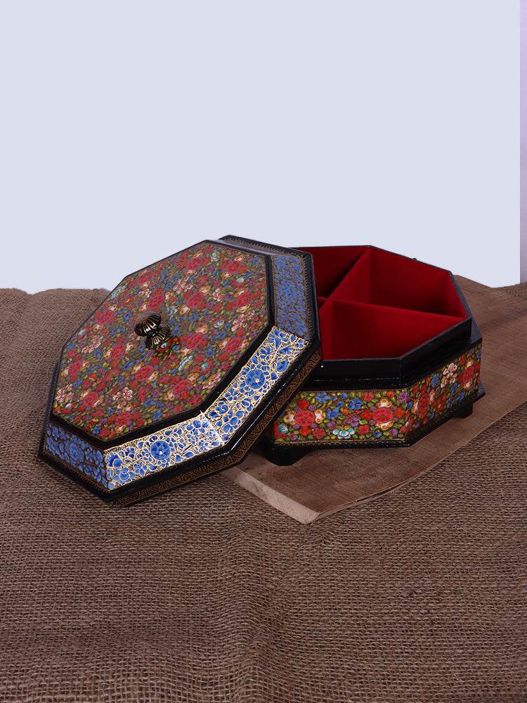 Multi Hazaar Work Papier Mache Dry Fruit Bowl - Shopping in Kashmir