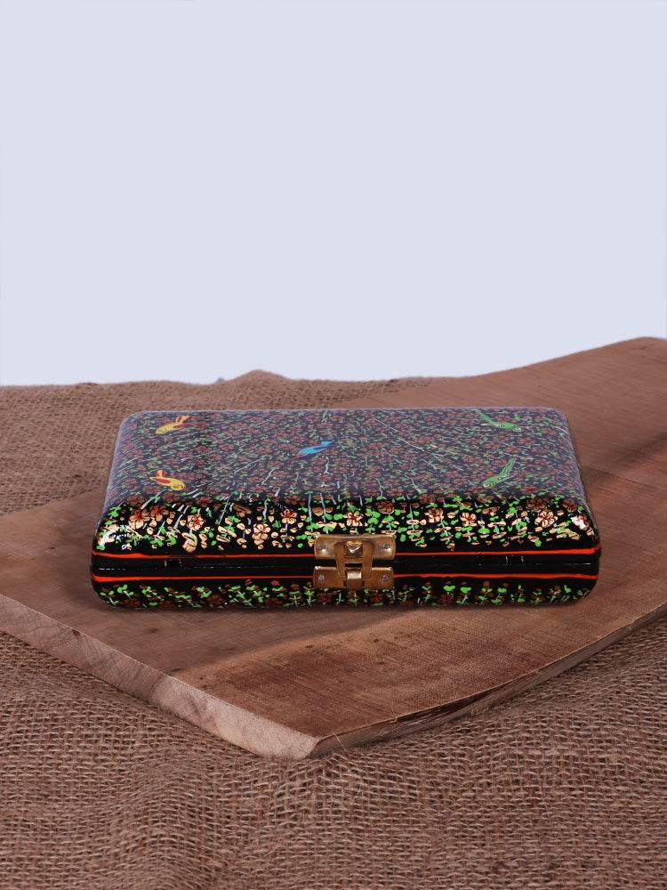 Gold Philai Papier Mache Clutch - Shopping in Kashmir