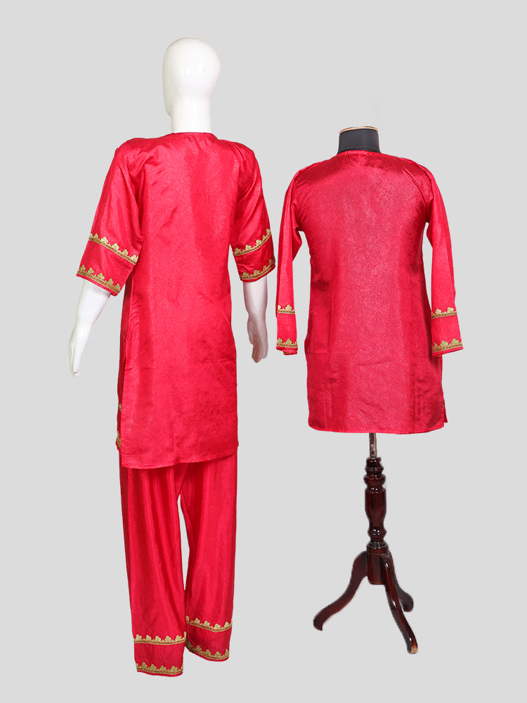 Zariya Rani Pink Silk Twins - Coord Set & Kurti