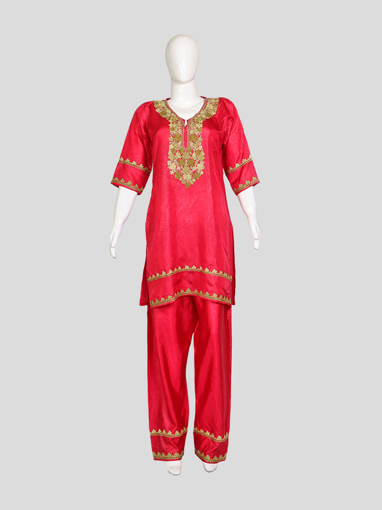 Zariya Rani Pink Silk Twins - Coord Set & Kurti