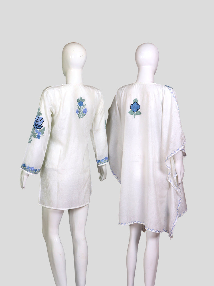 Zariya Creamy White Silk Twins - Kurti & Kaftan