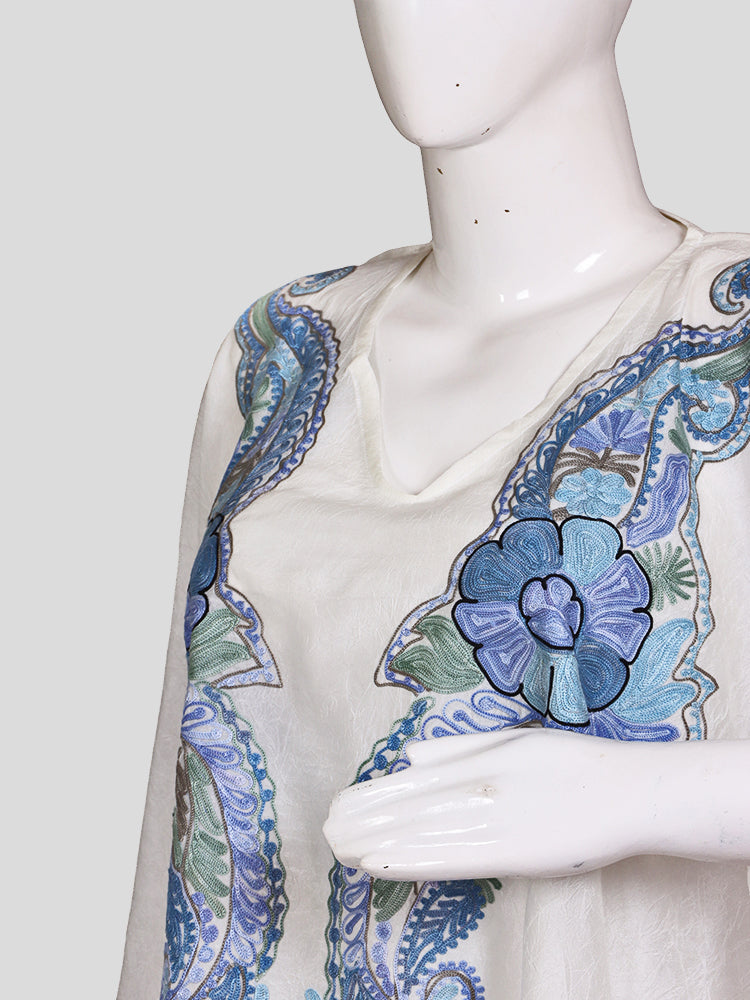 Zariya Creamy White Silk Twins - Kurti & Kaftan