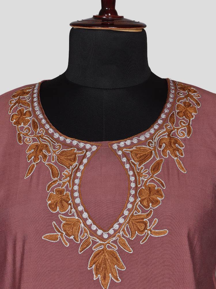 Zariya Dusty Rose Pink Silk Trio Edit - Kurti, Kaftan Set, & Coord Set - Shopping in Kashmir