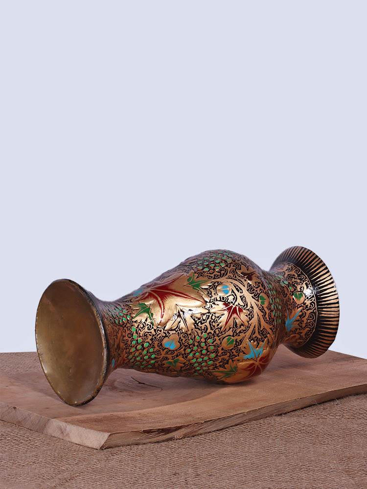 Pure Gold Papier Mache Flower Vase - Shopping in Kashmir
