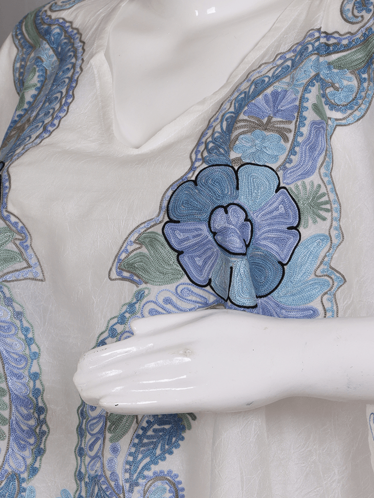 Zariya Creamy White Silk Twins - Kurti & Kaftan - Shopping in Kashmir