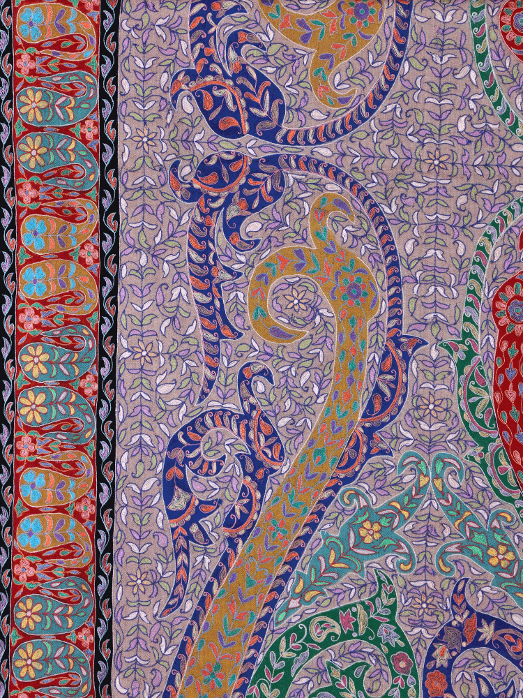 Colored Kalamkaari Jama Pashmina Shawl - Shopping in Kashmir
