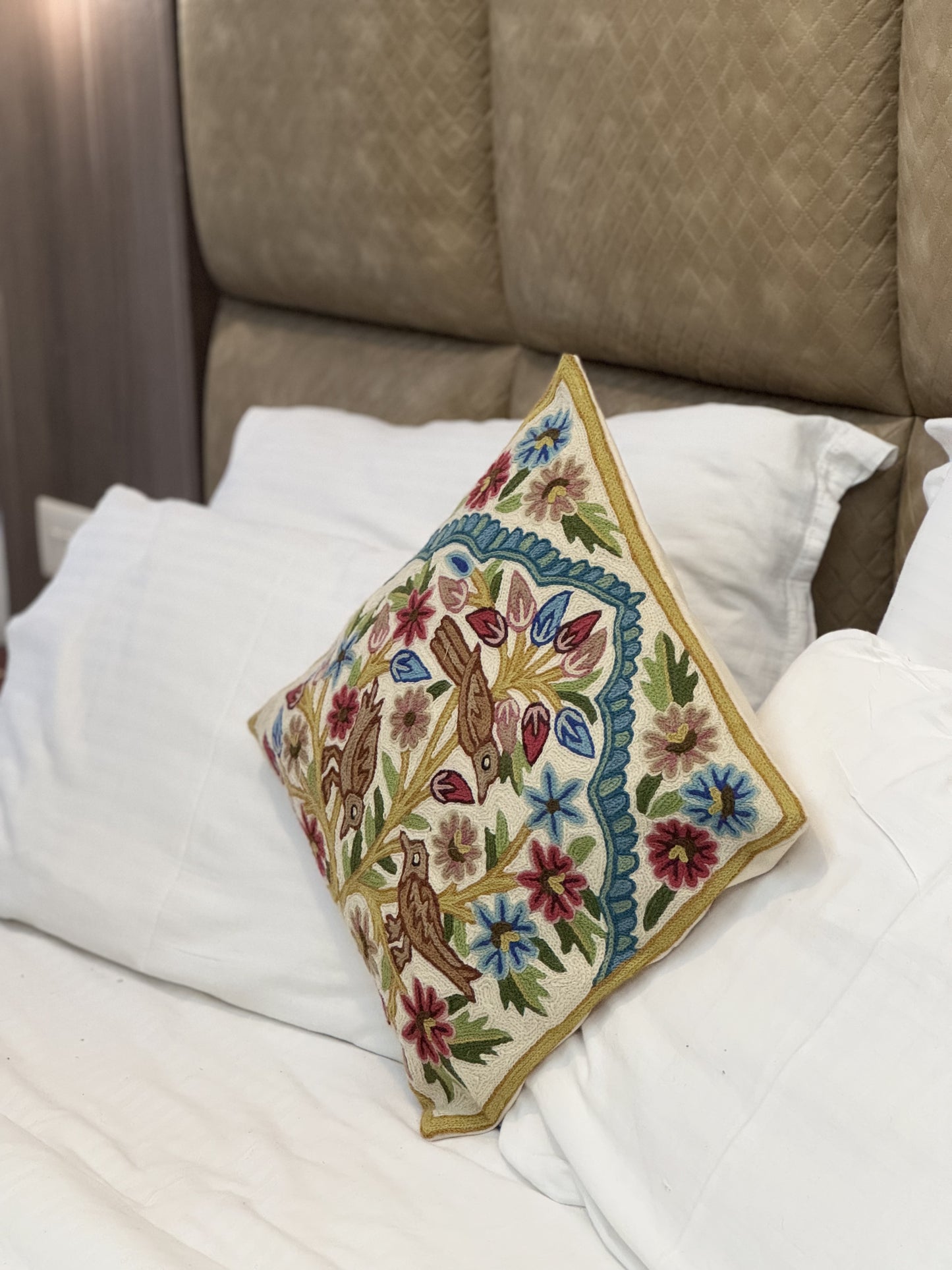 Mehraab Daar Handmade Chainstitch Cushion Cover (Set of Two) - Shopping in Kashmir