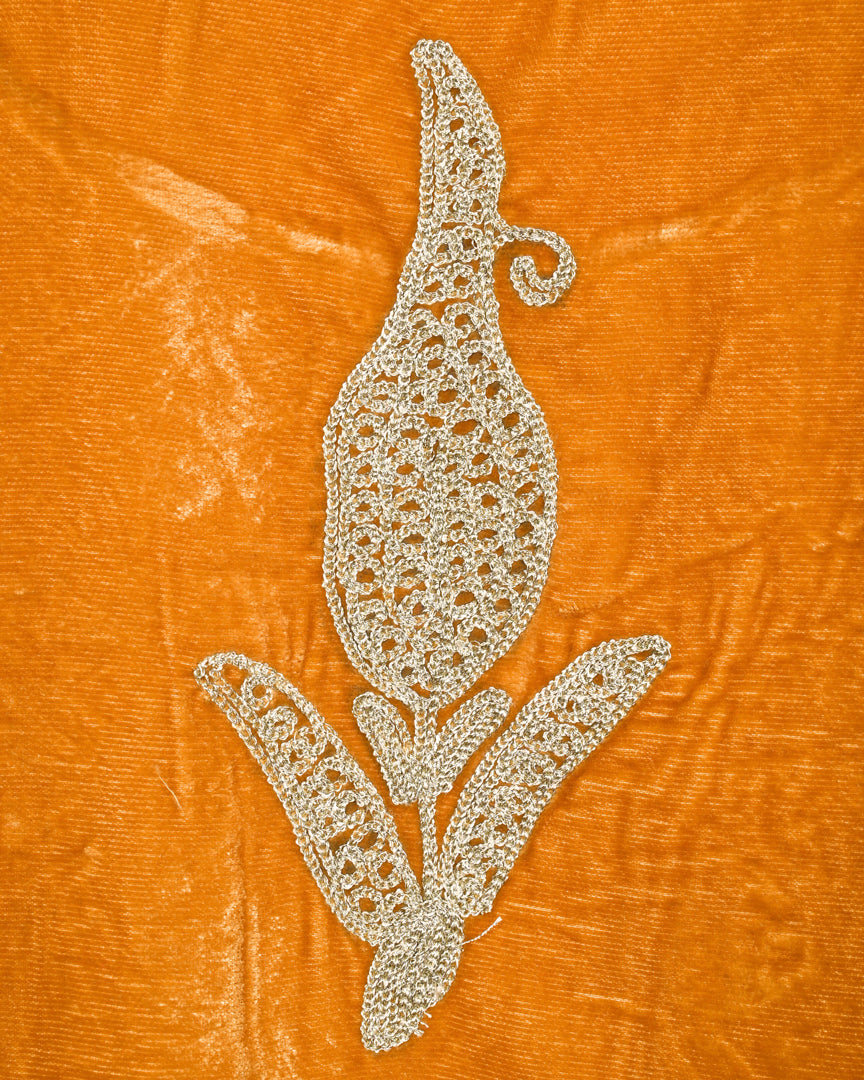 Mustard Yellow Makhmal Zari Embroidered Kashmiri Pheran - Pehnava