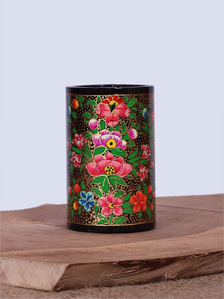 Lotus Petal Design Papier Mache Pen Holder - Shopping in Kashmir