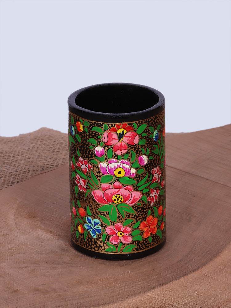Lotus Petal Design Papier Mache Pen Holder - Shopping in Kashmir