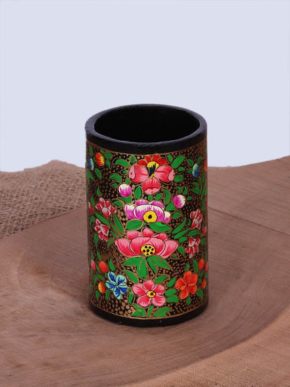 Lotus Petal Design Papier Mache Pen Holder - Shopping in Kashmir