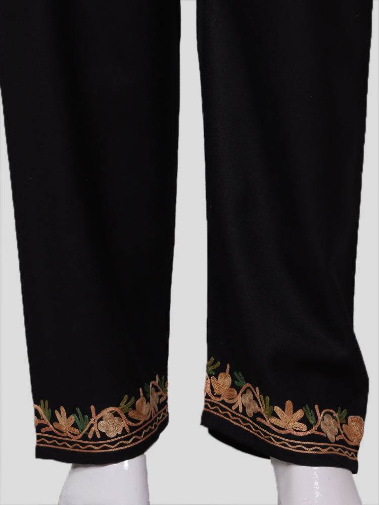 nAARI Kashmiri Aari Embroidered Classic Black Cotton Coord Set - Shopping in Kashmir
