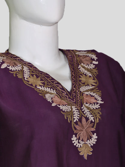 Zariya Grape Purple Silk Trio Edit - Kurti, Kaftan Set, & Coord Set