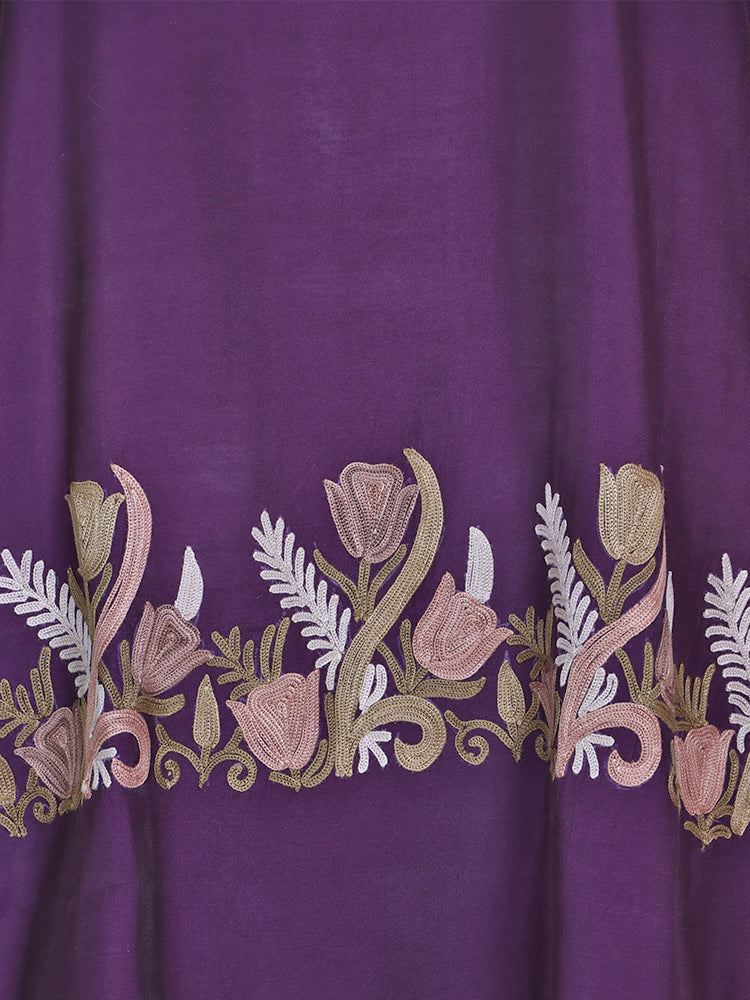 Zariya Grape Purple Silk Trio Edit - Kurti, Kaftan Set, & Coord Set