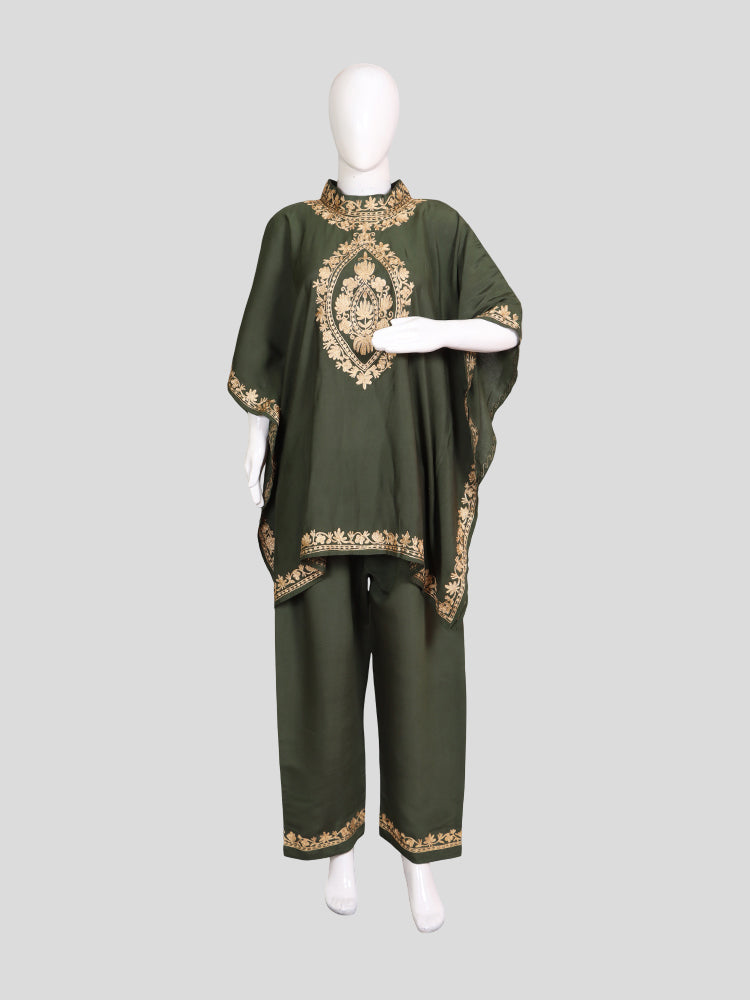 Zariya Lunar Green Silk Trio Edit - Kurti, Kaftan Set, & Coord Set