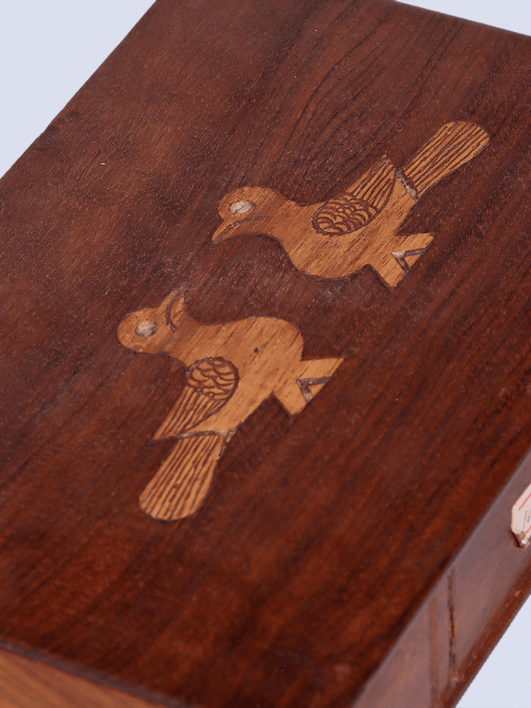 Bird Designed Walnut Wood Box - Shopping in Kashmir