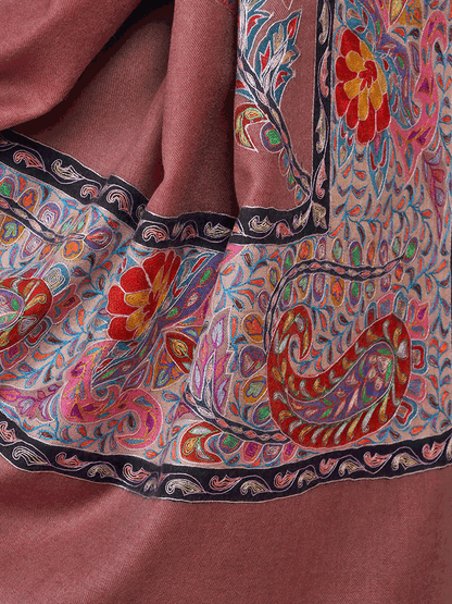 Cocoa Brown Dordaar Pashmina Shawl - Shopping in Kashmir