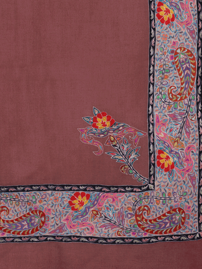 Cocoa Brown Dordaar Pashmina Shawl - Shopping in Kashmir