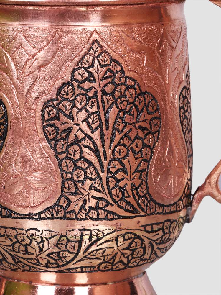 Kashmiri Kandkaari Copper Jug Set - Shopping in Kashmir