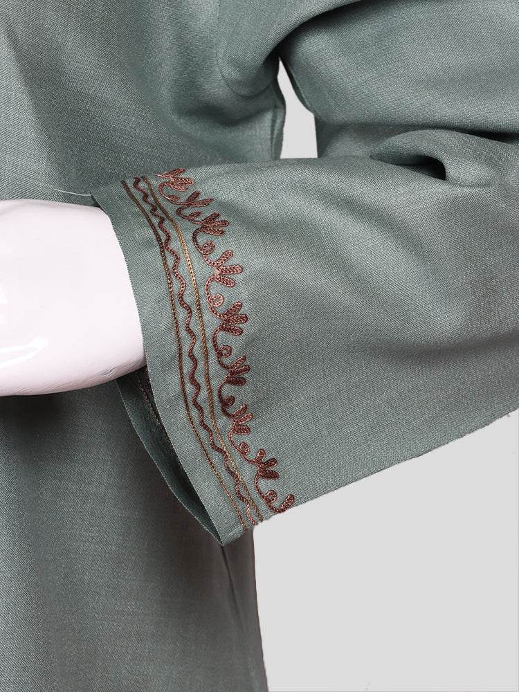 nAARI Kashmiri Aari Embroidered Steel Grey Cotton Coord Set - Shopping in Kashmir