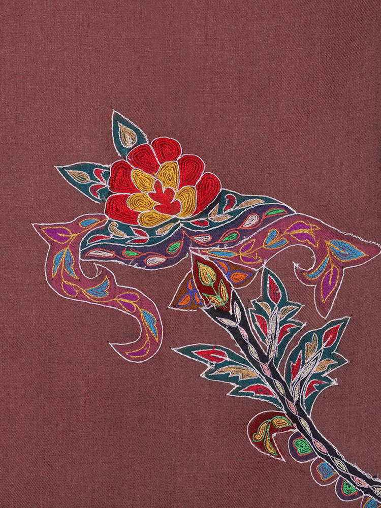 Cocoa Brown Dordaar Pashmina Shawl - Shopping in Kashmir