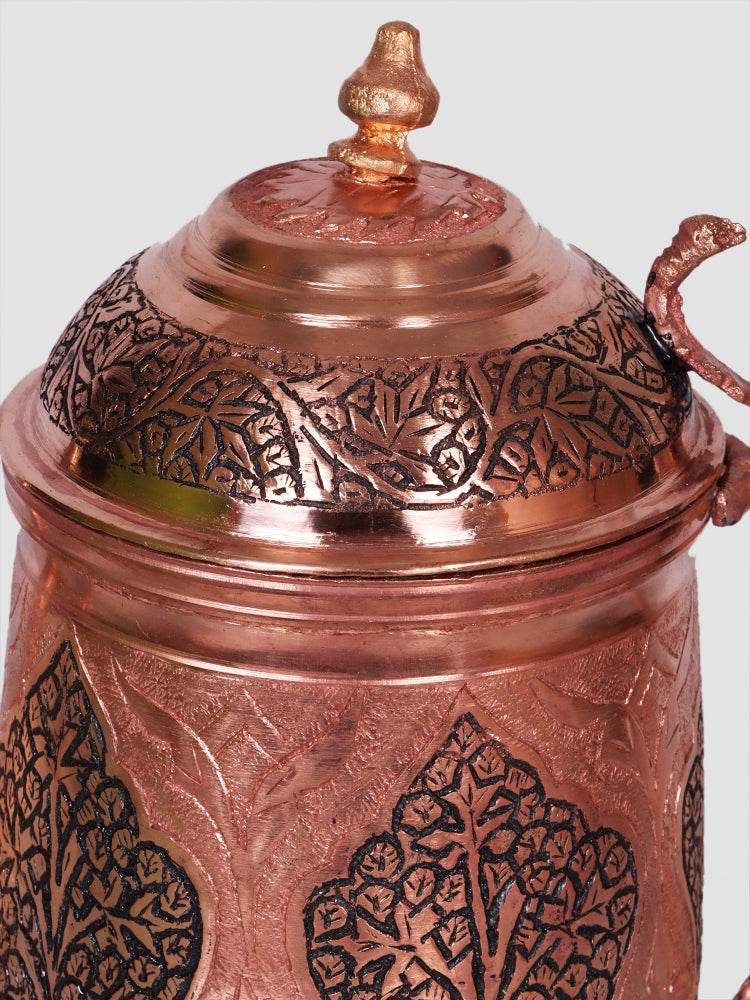 Kashmiri Kandkaari Copper Jug Set - Shopping in Kashmir
