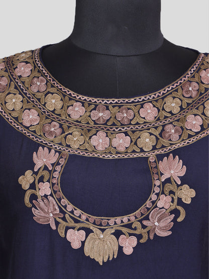 Zariya Navy Blue Silk Trio Edit - Kurti, Kaftan Set, & Coord Set