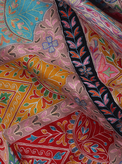 Mauve Dordaar Kalamkaari Pashmina Shawl - Shopping in Kashmir