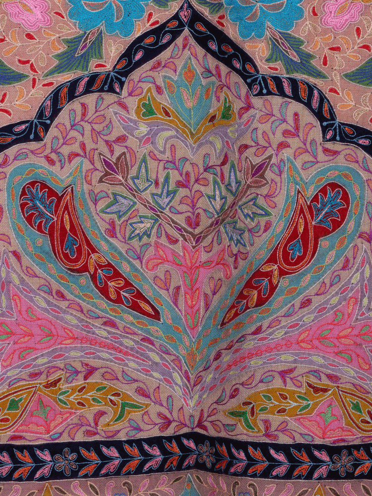 Mauve Dordaar Kalamkaari Pashmina Shawl - Shopping in Kashmir