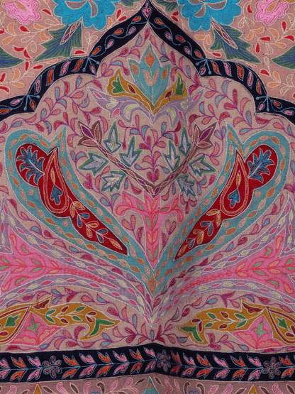 Mauve Dordaar Kalamkaari Pashmina Shawl - Shopping in Kashmir