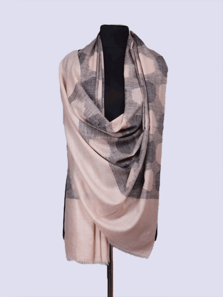 Shades Of Grey Ikkat Pashmina Shawl - Shopping in Kashmir