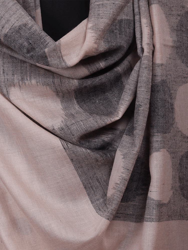 Shades Of Grey Ikkat Pashmina Shawl - Shopping in Kashmir