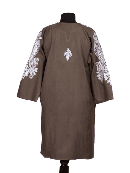 Zari-e-faiz:Natural pashmina colour zari embroidery pheran - Shopping in Kashmir