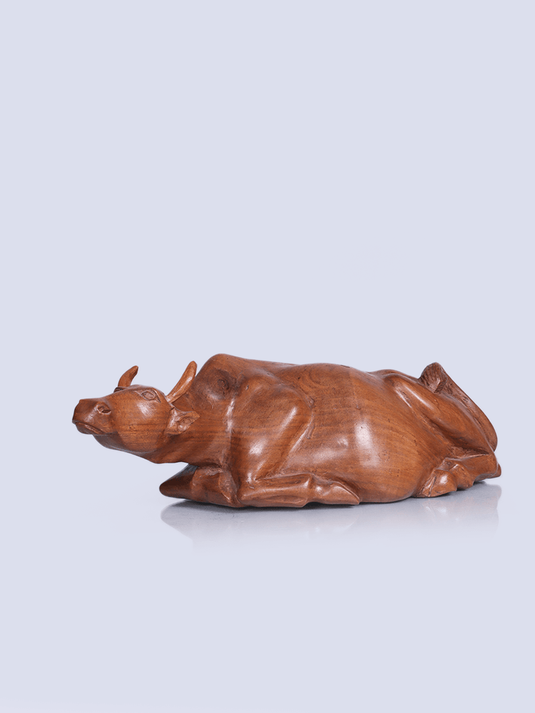 Cow Designed Walnut Wood Shelf Decor - Shopping in Kashmir