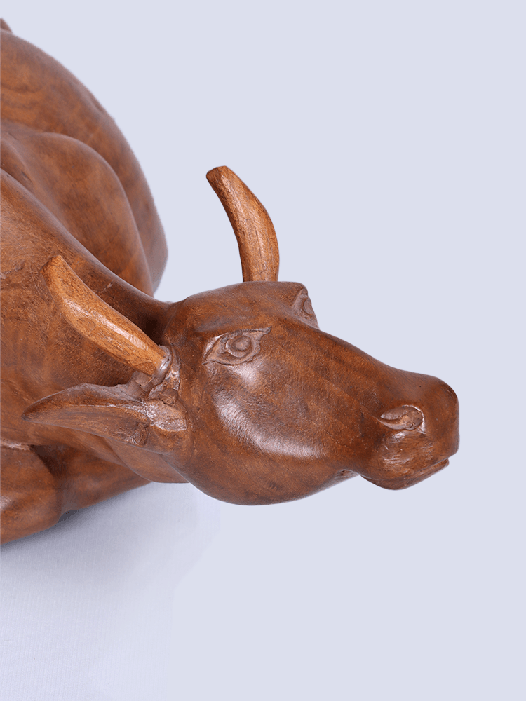 Cow Designed Walnut Wood Shelf Decor - Shopping in Kashmir