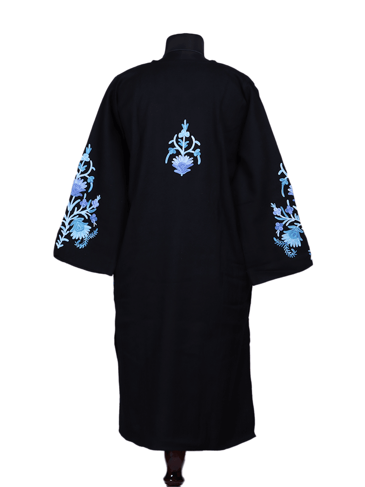 Siyahi-e-Aab: Black poshkar Aari Embroidery pheran - Shopping in Kashmir