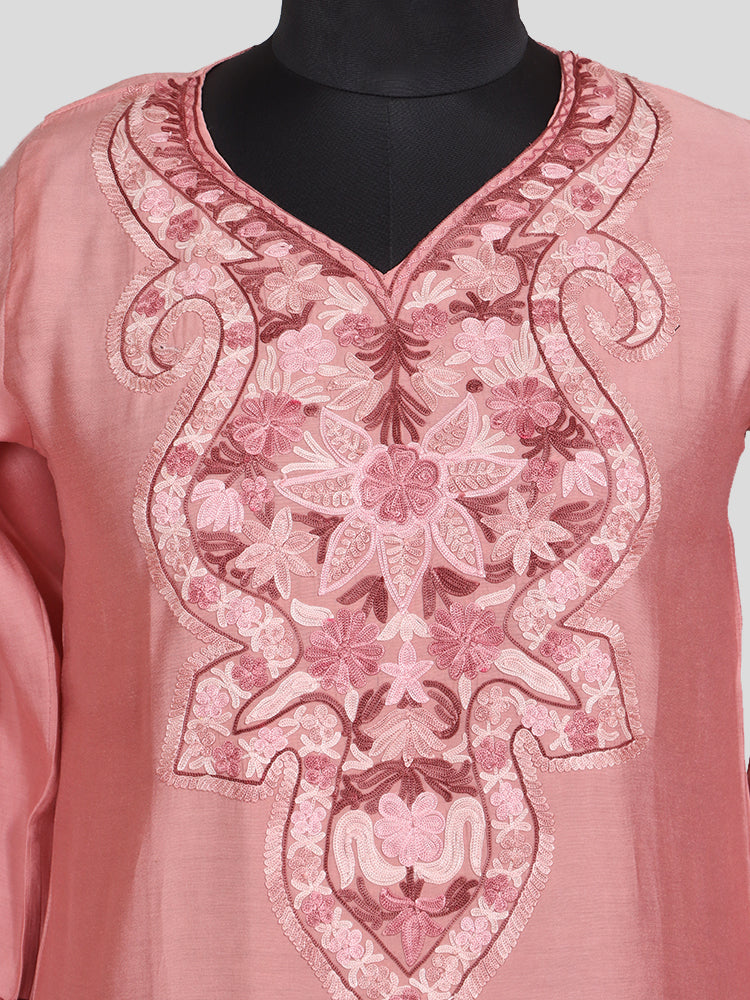 Zariya Almond Orchid Pink Silk Trio Edit - Kurti, Kaftan Set, & Coord Set
