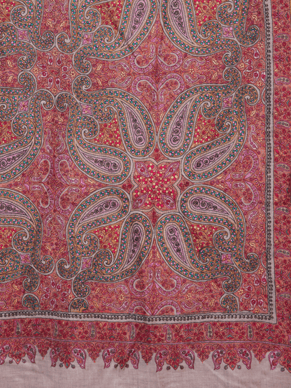 Natural Base Jama Embroidered Pashmina Shawl - Shopping in Kashmir
