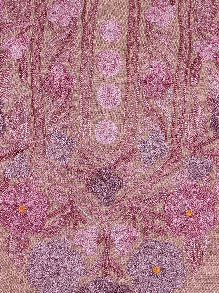 nAARI Rosy Brown Kashmiri Aari Embroidered Cotton Kurti - Shopping in Kashmir