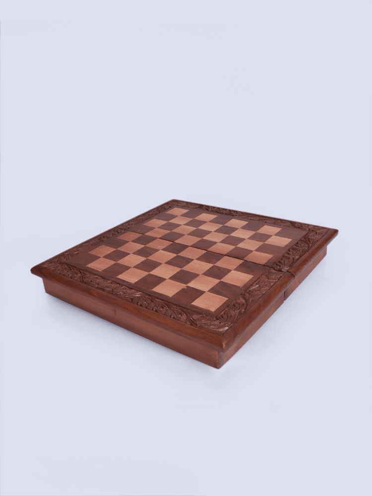 Border Designed Walnut Wood Chess Board - Shopping in Kashmir