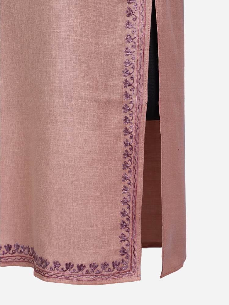 nAARI Rosy Brown Kashmiri Aari Embroidered Cotton Kurti - Shopping in Kashmir