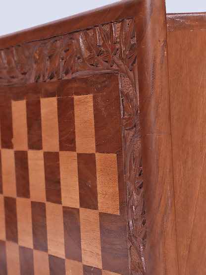 Border Designed Walnut Wood Chess Board - Shopping in Kashmir